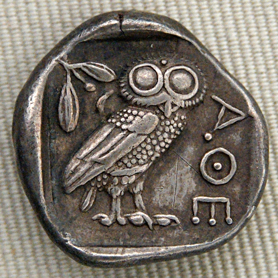 Owl of Athene 450 BC - Tetradrachm Athens 450 reverse CdM Paris